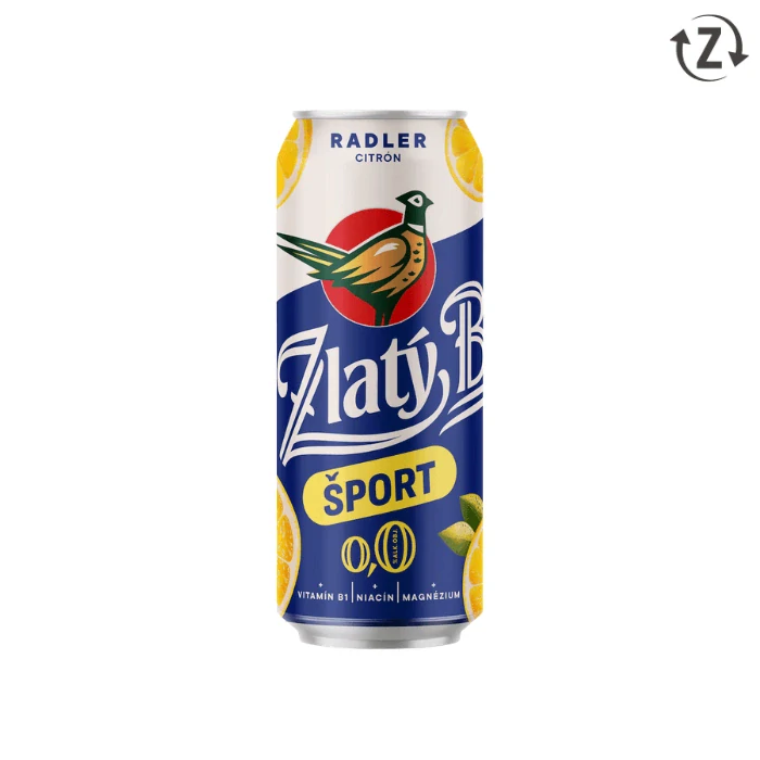 Zlatý Bažant Radler 0,0% Šport Citrón 500 ml (plechovka)