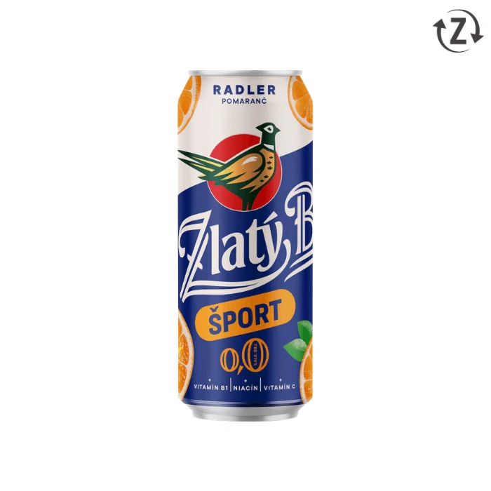 Zlatý Bažant Radler 0,0% Šport Pomaranč 500 ml (plechovka)