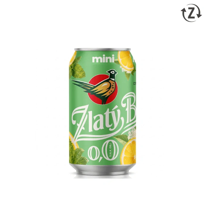 Zlatý Bažant Radler 0,0% Citrón Baza Mäta 330 ml (plechovka)