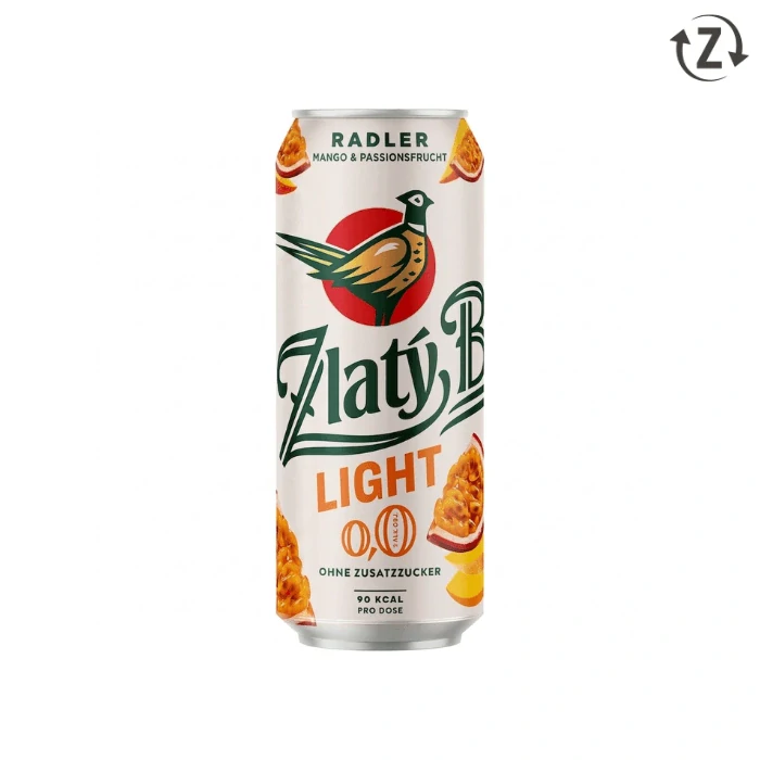 Zlatý Bažant Radler 0,0% Light Bez pridaného cukru Mango & Marakuja 500 ml (plechovka)