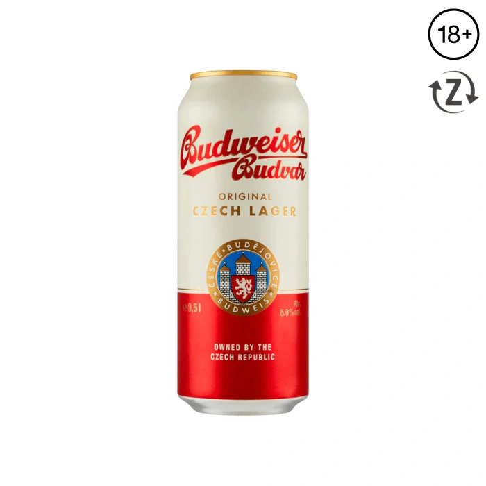 Budweiser Budvar Original pivo svetlý ležiak 500 ml (plechovka)