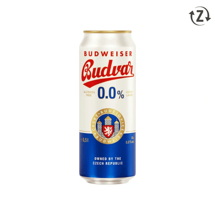 Budweiser Budvar 0,0% svetlé nealkoholické pivo 500 ml (plechovka)