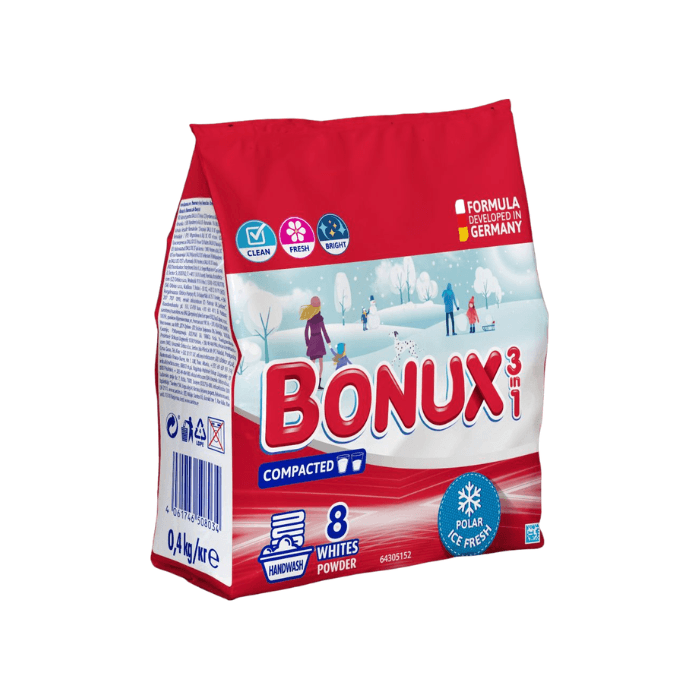 BONUX Prášok White Manual Polar Ice Fresh 8 PD