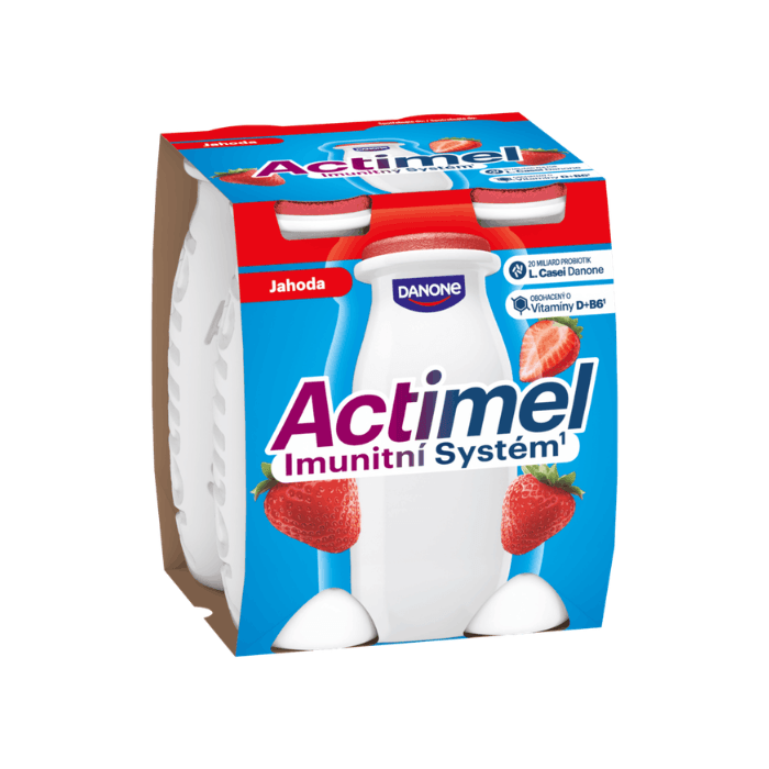 Actimel Jogurtové mlieko jahoda 4 x 100 g