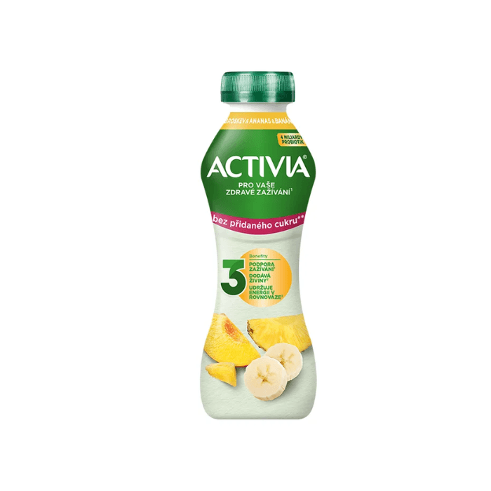 ACTIVIA nápoj bez cukru broskyňa ananás 280 g