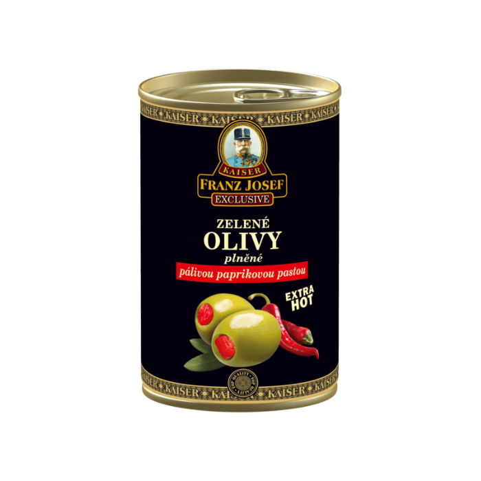 FRANZ JOSEF Olivy zelené s pálivou papričkou 300 g