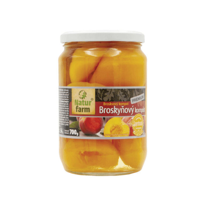 NATUR FARM Broskyňový kompót prémium 700 g