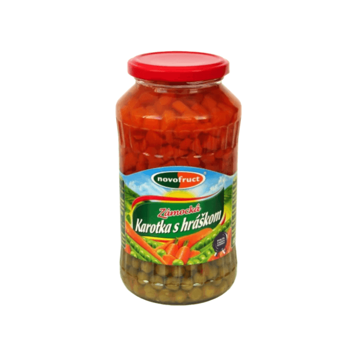 NOVOFRUCT Karotka s hráškom v slanom náleve 640 g