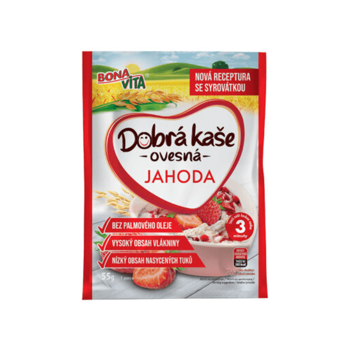 BONAVITA Dobrá kaša ovsená jahoda 55 g