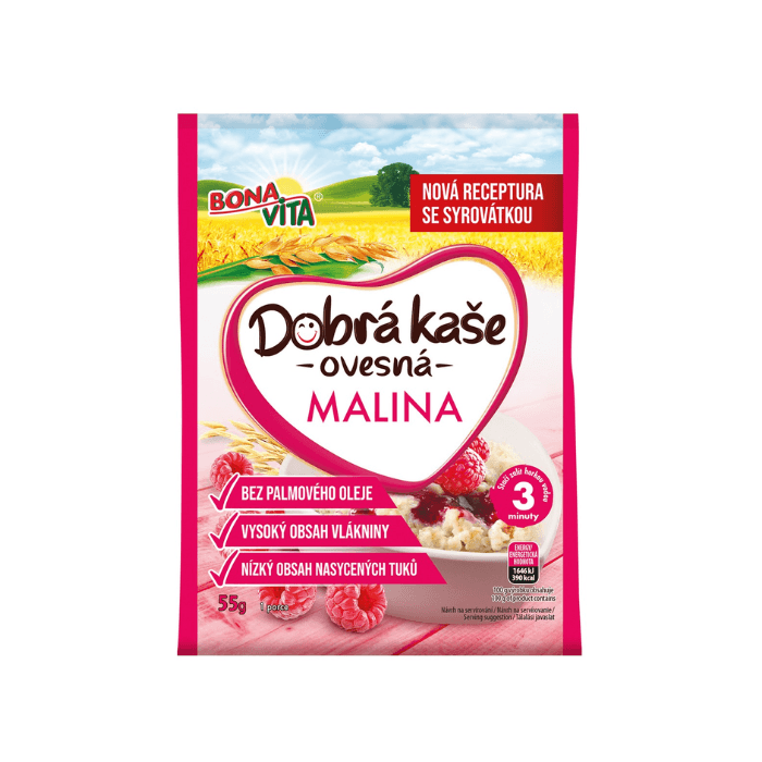 BONAVITA Dobrá kaša ovsená malina 55 g