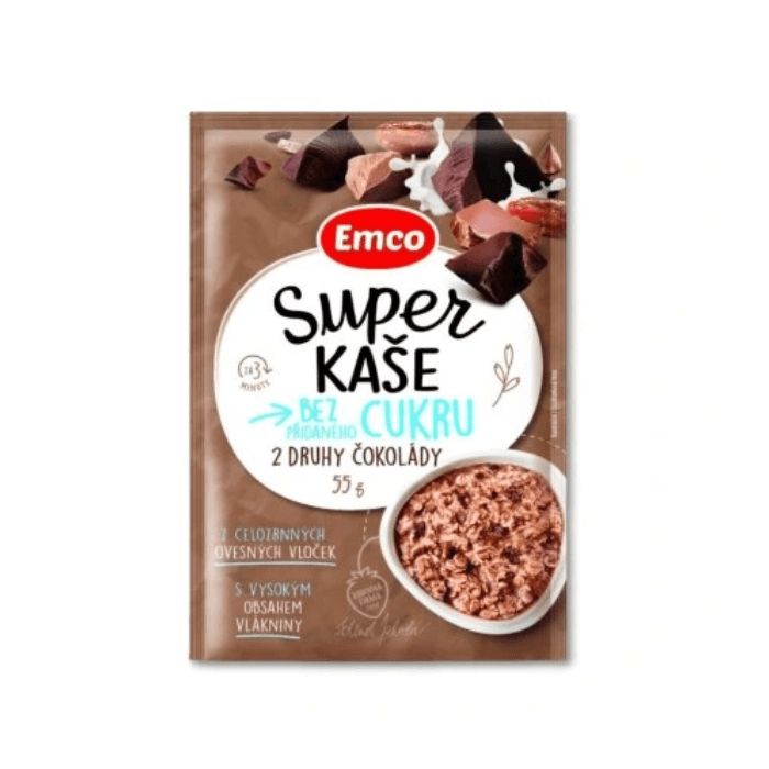 Emco Super kaše 2 druhy čokolády 55 g