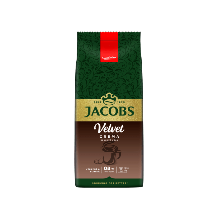 JACOBS Velvet Crema káva zrnková 1 kg
