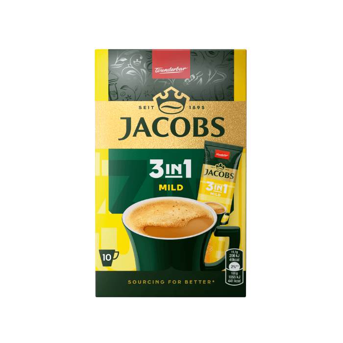 JACOBS 3 IN 1 Mild káva instantná 111 g