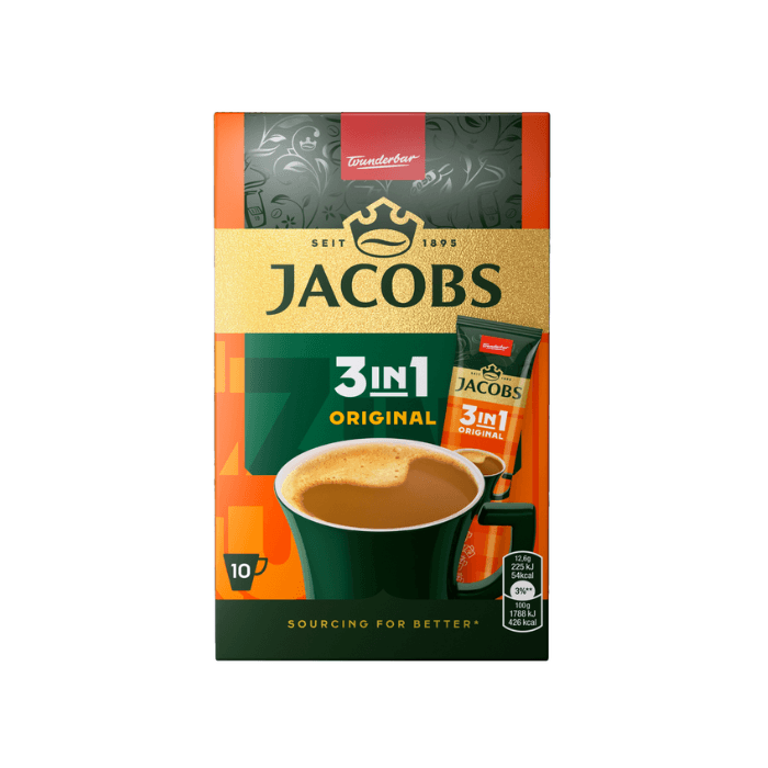 JACOBS 3 IN 1 Original káva instantná 126 g