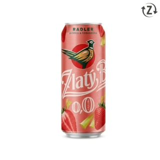 Zlatý Bažant Radler 0,0% Jahoda & Rebarbora 500 ml (plechovka)