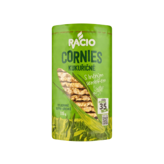 RACIO CORNIES Kukuričné s ľanovými semienkami 115 g